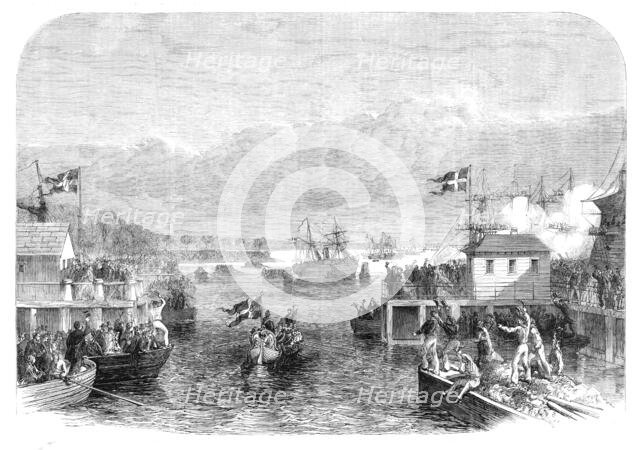 The King of Denmark visiting the North-Sea Squadron on its return to Copenhagen, 1864. Creator: Unknown.