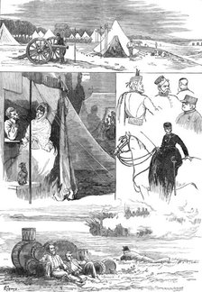 Sketches of the camp at Wimbledon, 1872. Creator: Unknown.