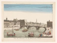 View of the Ponte Santa Trinita over the river Arno in Florence, 1761. Creator: Anon.