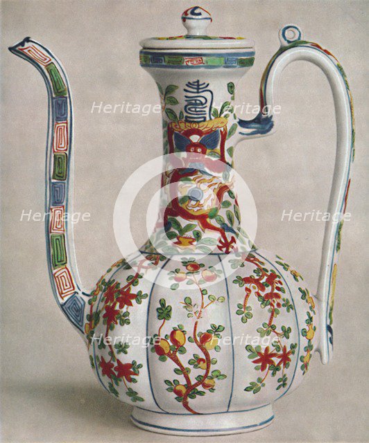 'Chinese Porcelain Ewer with Five-Colour Decoration. Period of Wan Li, 1573-1619', (1928). Artist: Unknown.
