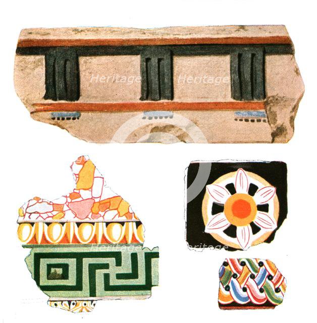 Fragments of decoration from Delos, Greece, (1928). Creator: Unknown.