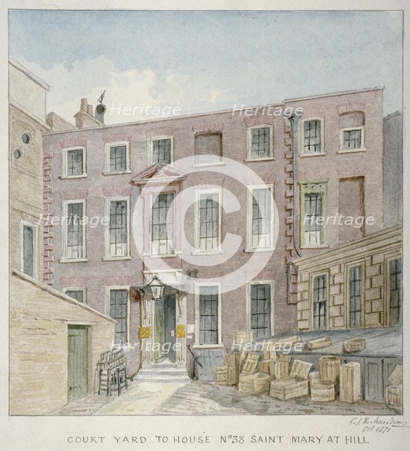 View of the courtyard at no 38 St Mary at Hill, City of London, 1871. Artist: Charles James Richardson