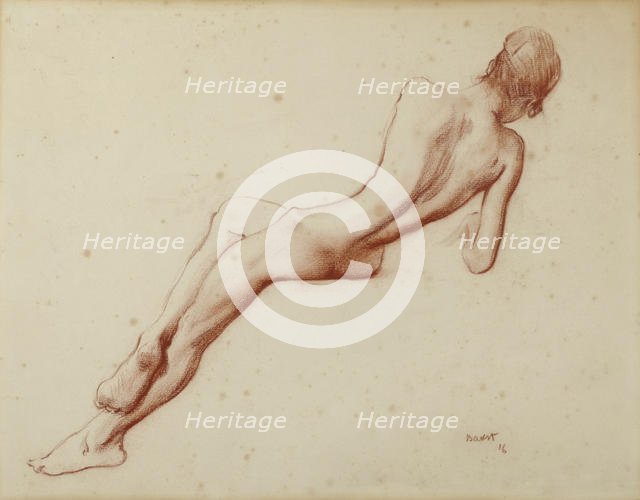 Nude study: Ida Rubinstein, 1916. Creator: Bakst, Léon (1866-1924).