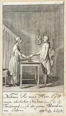 Plate 8 for Schiller's 'Intrigue and Love', 1785. Creator: Daniel Nikolaus Chodowiecki.