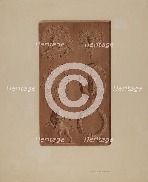 Springerle for Christmas Cookies, 1935/1942. Creator: Fritz Boehmer.