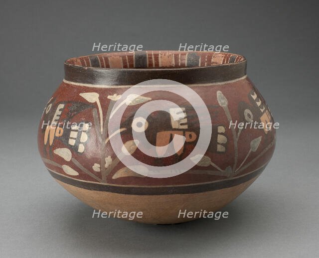 Bowl Depicting Birds and Flowers, 180 B.C./A.D. 500. Creator: Unknown.