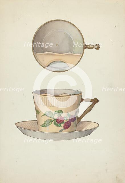 Mustache Cup and Saucer, c. 1953. Creator: Dana Bartlett.