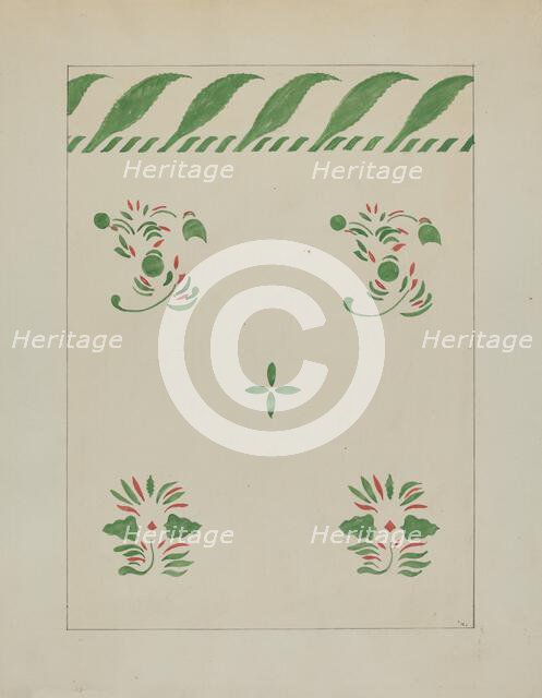 Stencilled Wall, c. 1936. Creator: Ray Holden.