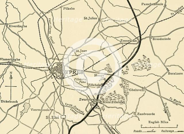 German positions near Ypres, Flanders, First World War, 1915, (c1920). Creator: Unknown.