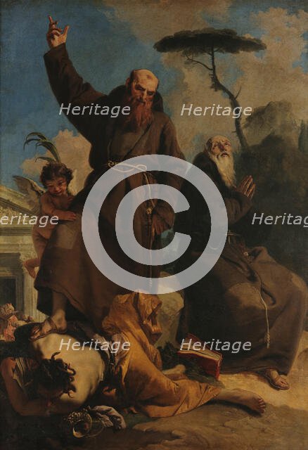 Saint Fidelis of Sigmaringen and Saint Joseph of Leonessa, c1750. Creator: Tiepolo, Giambattista (1696-1770).
