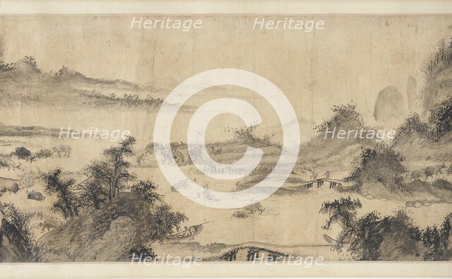 Bringing Home the Horses, Taking the Oxen to Pasture, 16th-17th century. Creator: Unknown.