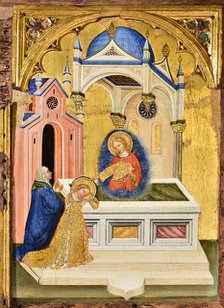 Lucia praying at the tomb of Saint Agatha, c.1410. Creator: Jacobello del Fiore.