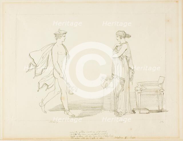 Mercury and Calypso, n.d. Creator: John Flaxman.