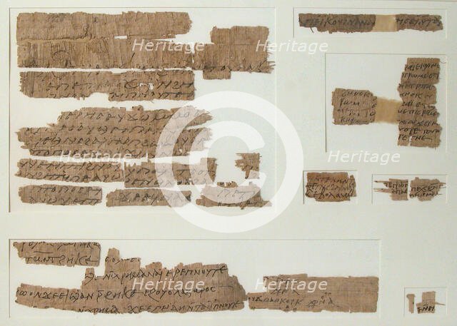 Papyri Fragments, Coptic, 7th century. Creator: Unknown.