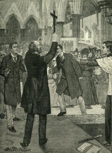 'The Agitation Against Ritualism: Mr. Kensit's Violent Protest in a West End Church', c1900. Creator: Arthur Herbert Buckland.