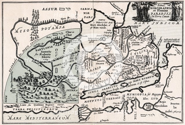 Map showing the supposed location of Paradise. Artist: Unknown