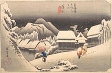 Evening Snow, 1797-1861., 1797-1861. Creator: Ando Hiroshige.