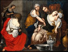 The birth of Benjamin and the death of Rachel. Creator: Furini, Francesco, 1603-1646 (After).
