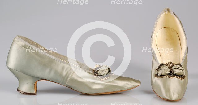 Evening slippers, French, 1885-95. Creator: Unknown.