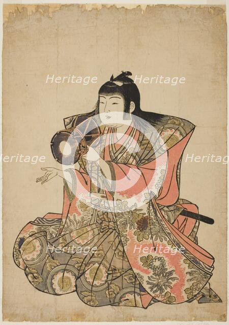 The Hand-Drum Player, from an untitled series of five musicians, 1780s. Creator: Kitao Shigemasa.