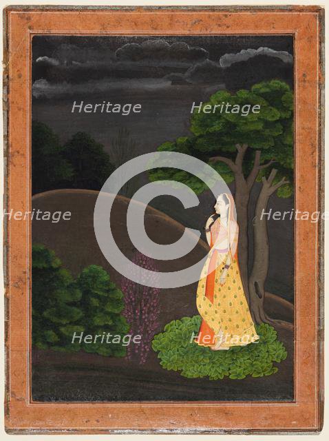 The Heroine Who Waits Anxiously for Her Absent Lover (Utka Nayaka), c. 1750-55. Creator: Unknown.