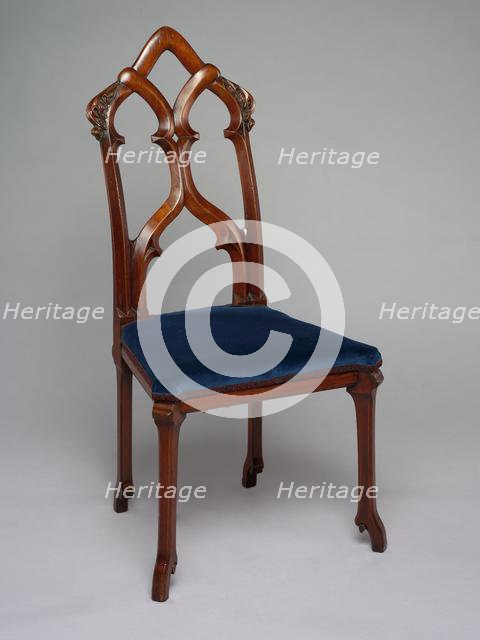 Side Chair: Gothic Revival Style, c. 1858. Creator: Alexander Jackson Davis (American, 1803-1892); William Burns (American, 1805?-1867).