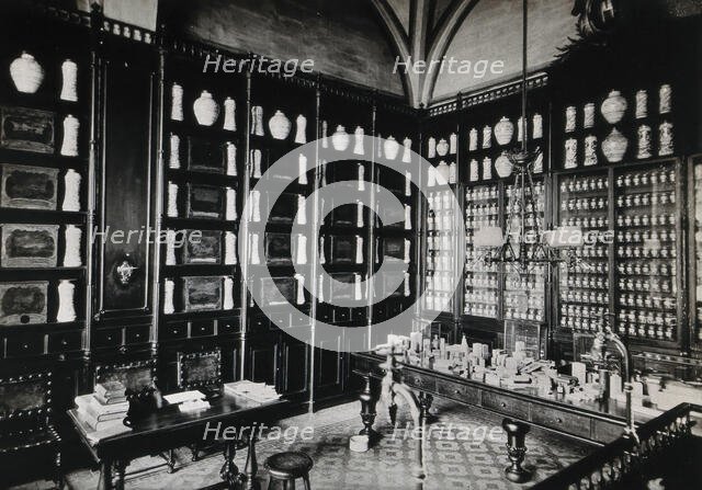 Hospital de la Santa Cruz, Barcelona: the pharmacy, c1900. Creator: Unknown.