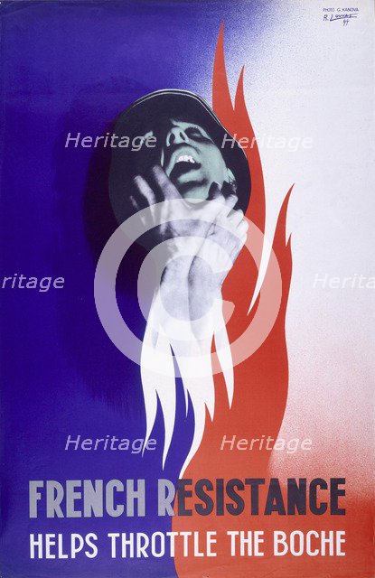 Poster ;French Resistance helps Throttle the Bosch' 1944