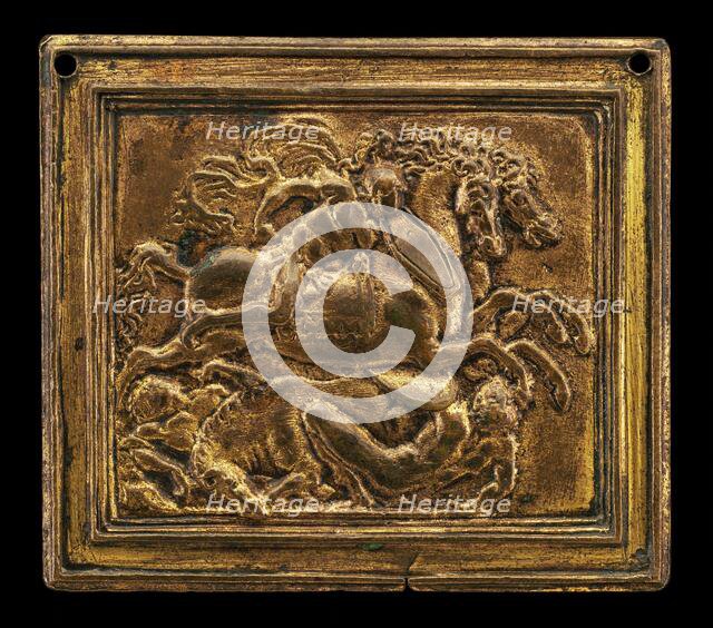 Battle Scene, in a Rectangular Frame, 1505/1510. Creator: Moderno.