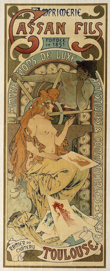 Poster for the Toulouse printing house Cassan Fils, 1897.  Artist: Alphonse Mucha