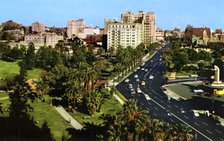 Lafayette Park and Wilshire Boulevard, Los Angeles, California, USA, 1953. Artist: Unknown