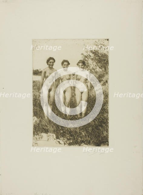 Three Sisters, 1913. Creator: Anders Leonard Zorn.