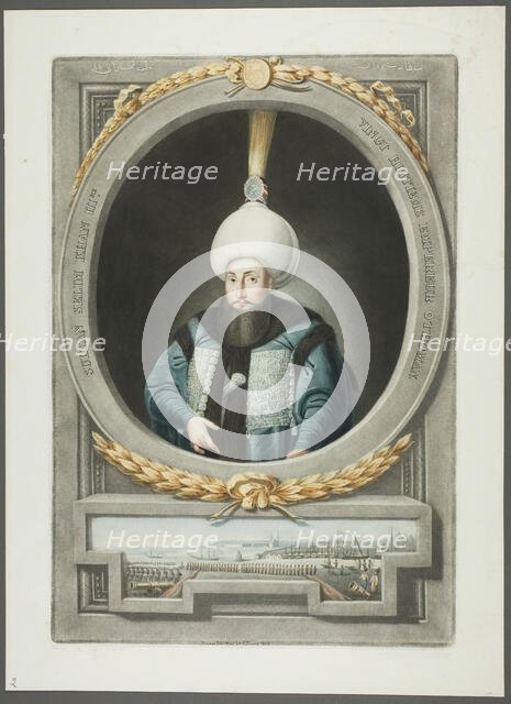Selim Kahn III, from Portraits of the Emperors of Turkey, 1815. Creator: John Young.