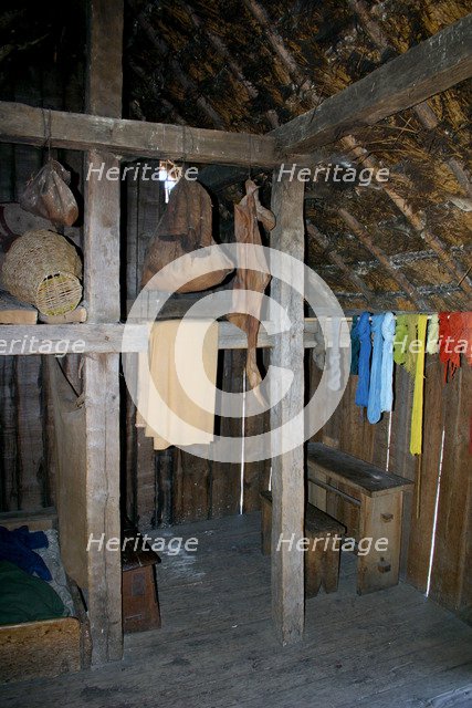 House interior, West Stow Country Park and Anglo-Saxon Village, Bury St Edmund's, Suffolk.