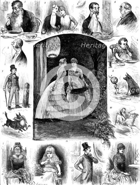 Notes at a Christmas Dinner, by our Dyspeptic Artist, 1883. Creator: Unknown.