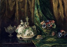 'Still Life with Porcelain and Flowers', 20th century.  Artist: Max Müller