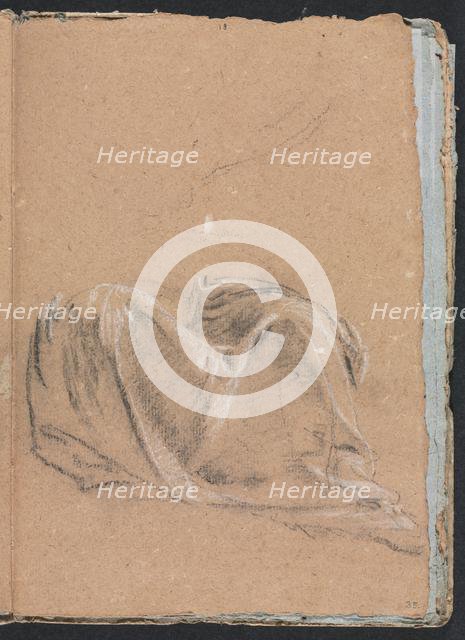 Verona Sketchbook: Drapery study (page 35), 1760. Creator: Francesco Lorenzi (Italian, 1723-1787).