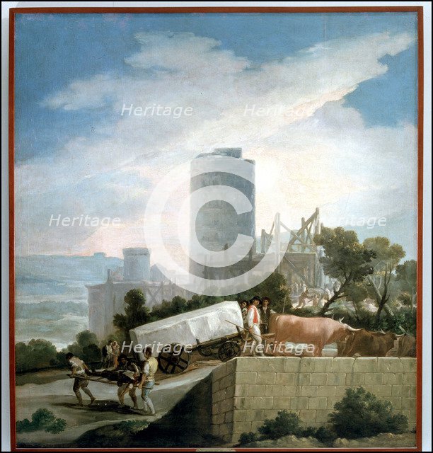 Driving an ashlar', oil on canvas.