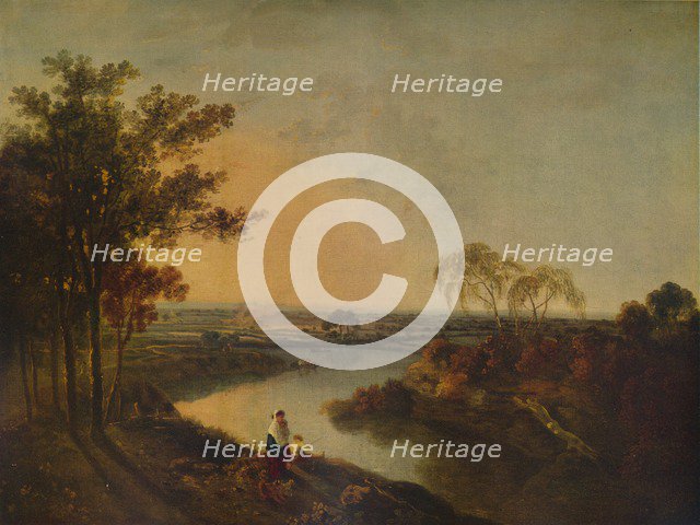 'An English River at Sunset, in the distance the Welsh hills', c1760, (1938). Artist: Richard Wilson.