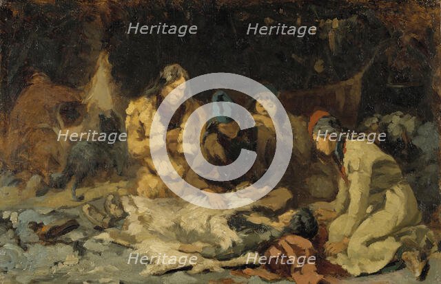 By a Sickbed, 1870s. Creator: Anna Nordlander.