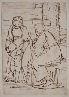 Holy Family, between 1565 and 1570. Creator: Unknown Italian; After Luca Cambiaso Italian, 1527-1585.