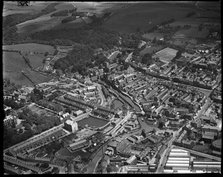 The Springs Branch of the Leeds and Liverpool Canal and the town centre, Skipton, N Yorks, c1930s. Creator: Arthur William Hobart.