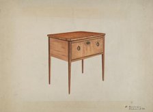 Table with Deep Drawer, 1935/1942. Creator: Mattie P. Goodman.