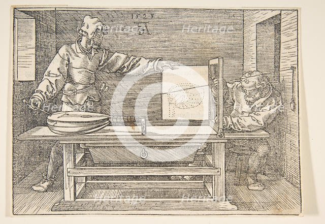The Draughtsman of the Lute.n.d. Creator: Albrecht Durer.