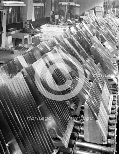 Saws in racks ready for distribution, Spear & Jackson, Sheffield, South Yorkshire, 1966. Artist: Michael Walters