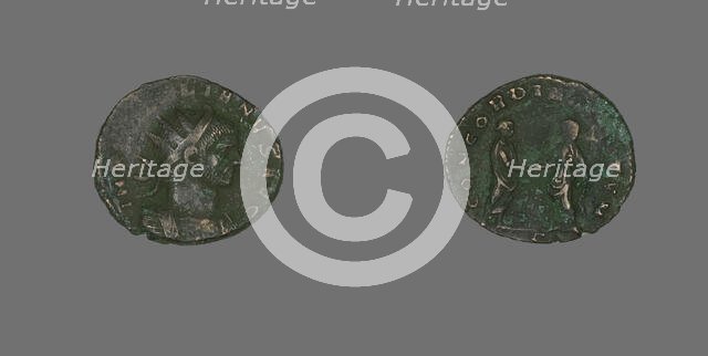 Coin Portraying Emperor Aurelian, 270-275. Creator: Unknown.