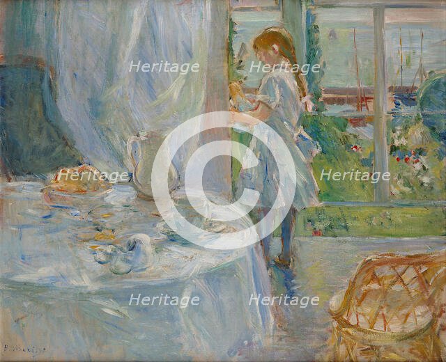Interior at Jersey or Child with doll, 1886. Creator: Morisot, Berthe (1841-1895).