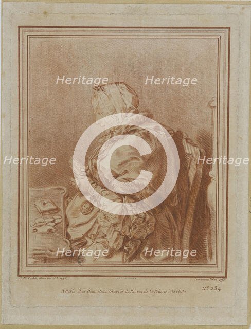 Portrait of Madame Geoffrin (1699-1777), 1770. Creator: Demarteau, Gilles (1722-1776).