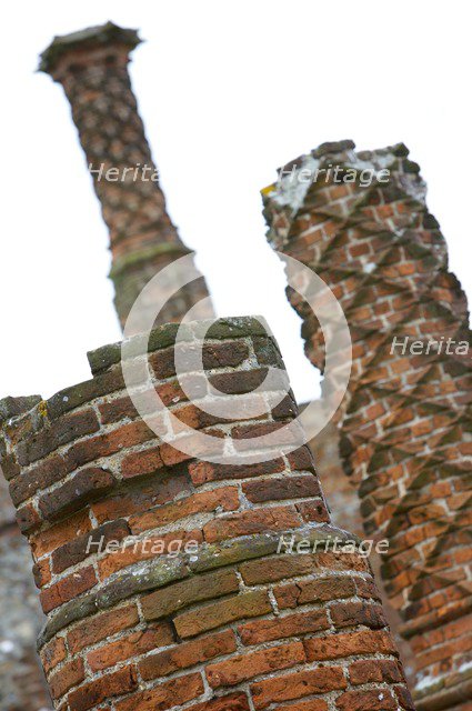 Detail of an ornate brick chimney, Framlingham Castle, Suffolk, c2000s(?). Artist: Historic England commissioned photographer.
