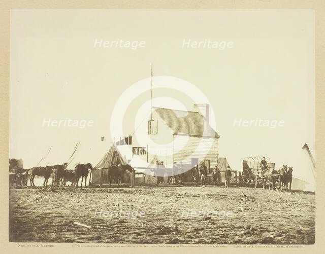 The Shebang, or Quarters of U.S. Sanitary Commission, Brandy Station, November 1863. Creator: James Gardner.
